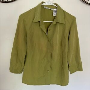 Liz Claiborne Light Green Button-Down Shirt